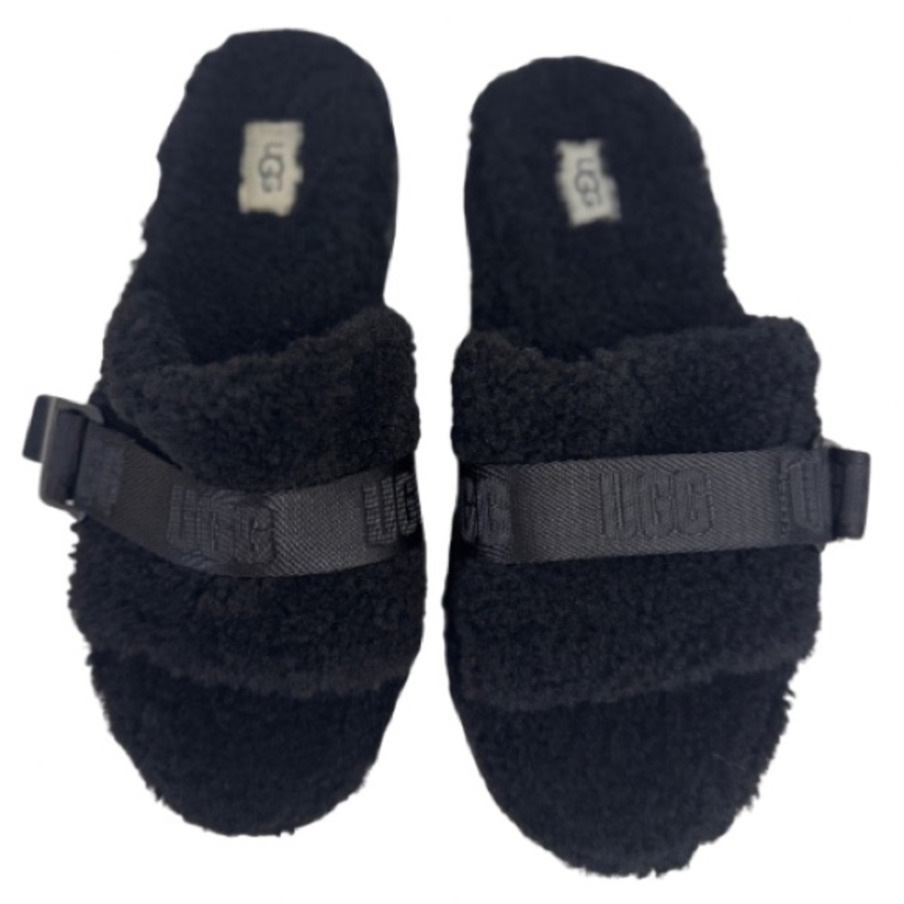 UGG Fluffita Slipper Sandal Black Size 9